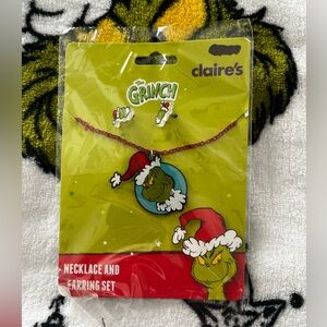 The Grinch Jewelry Set Earring & Necklace
